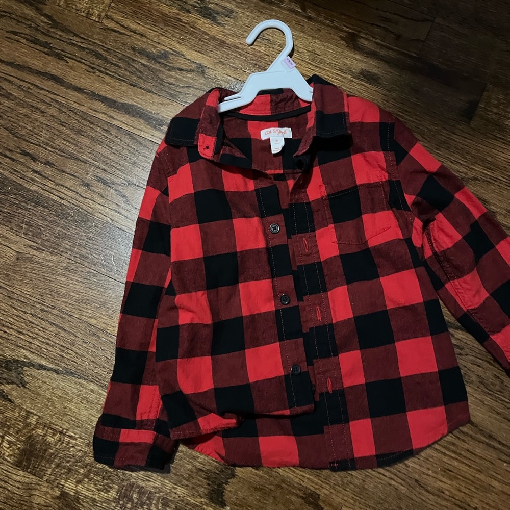 Buffalo plaid toddler shirts. 4t and 2t.